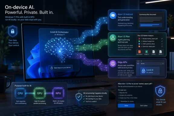 Aion on-device AI on Windows 11